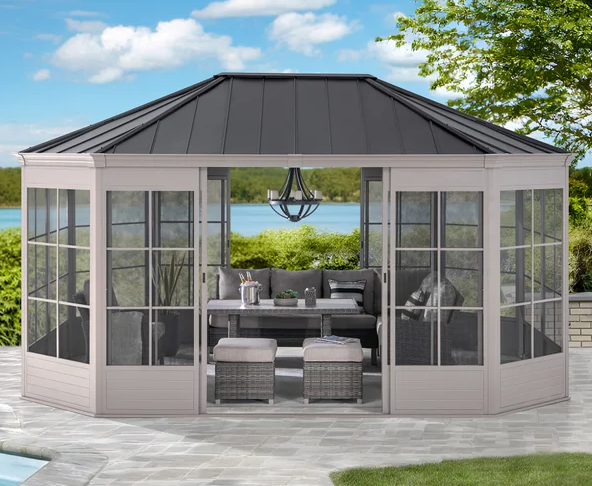 12’ x 16’ Cape Blue Hardtop Screenhouse