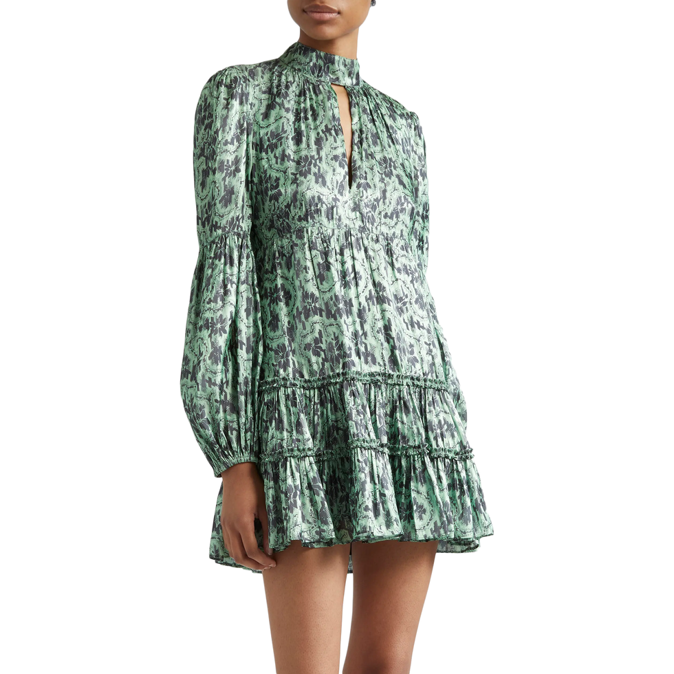 Bessie – Langärmliges Minikleid mit Blumenmuster