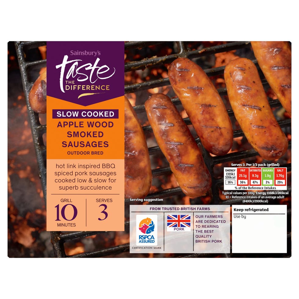 Taste the Difference Applewood Smoked Slow Cooked Pork Sausages 400g