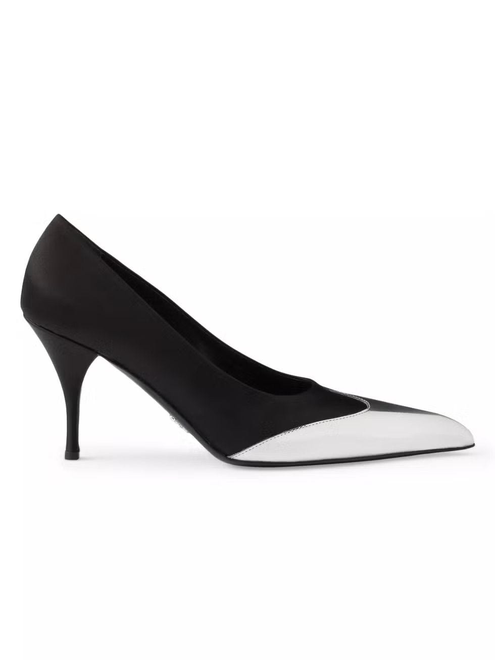 Satin and Metallic Leather Pumps