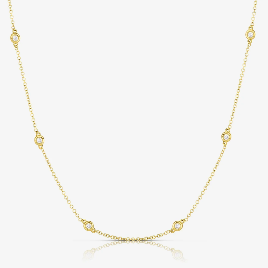 Diamond Bezel Station Necklace Diamond Bezel Station Necklace