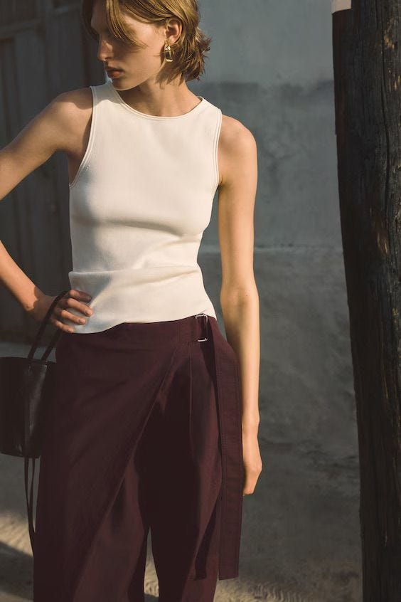 Belted Wrap Front Cotton Shorts
