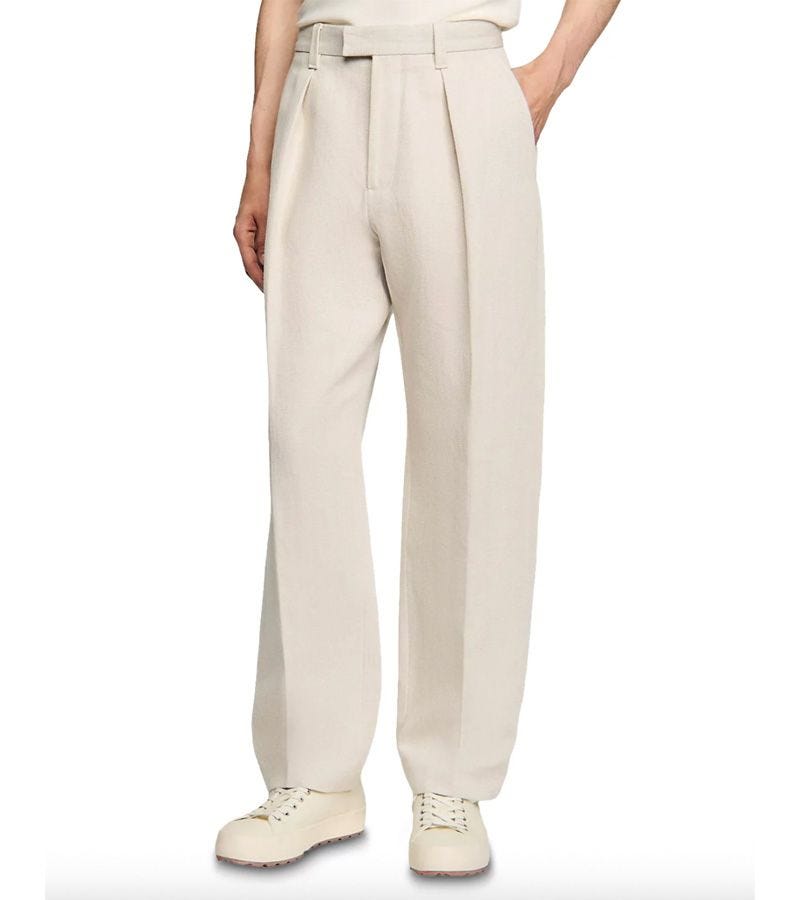 Pantalon large avec plis
