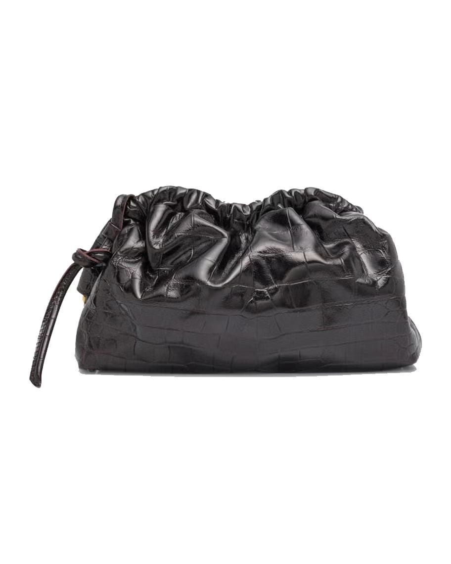 Cloud Mini Croc-Embossed Clutch
