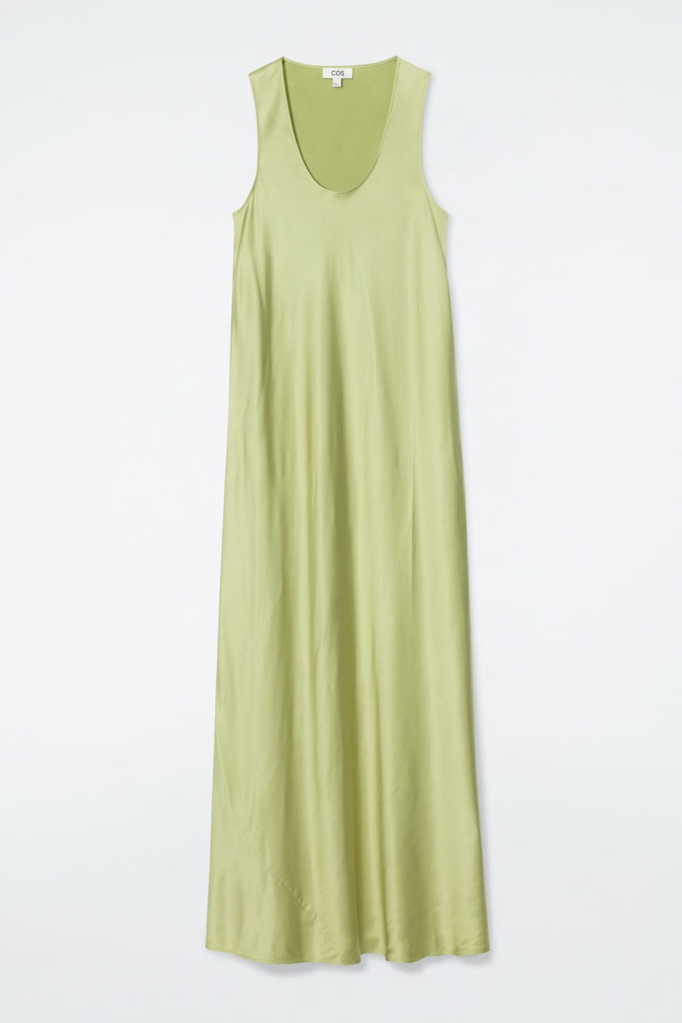Pre-tension-cut maxi-slip dress
