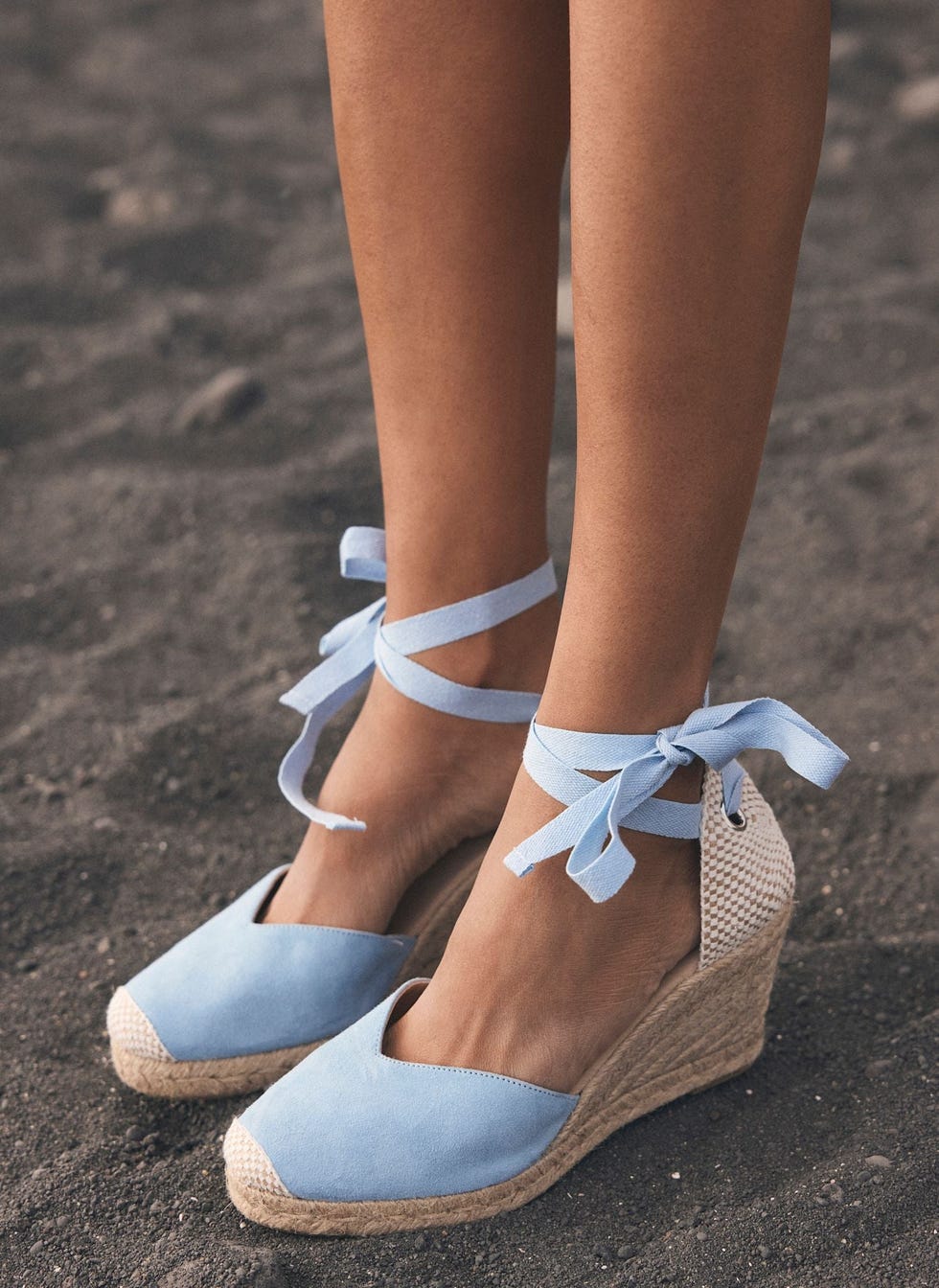 Blue Espadrille Tie Wedges