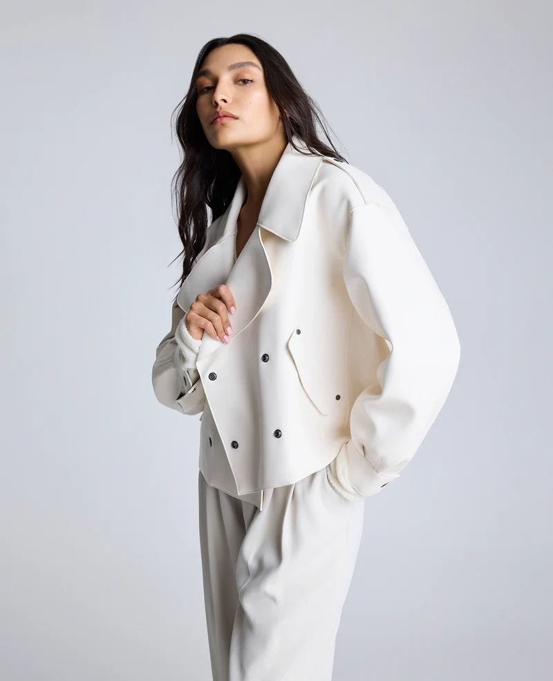 Faux Leather Trench