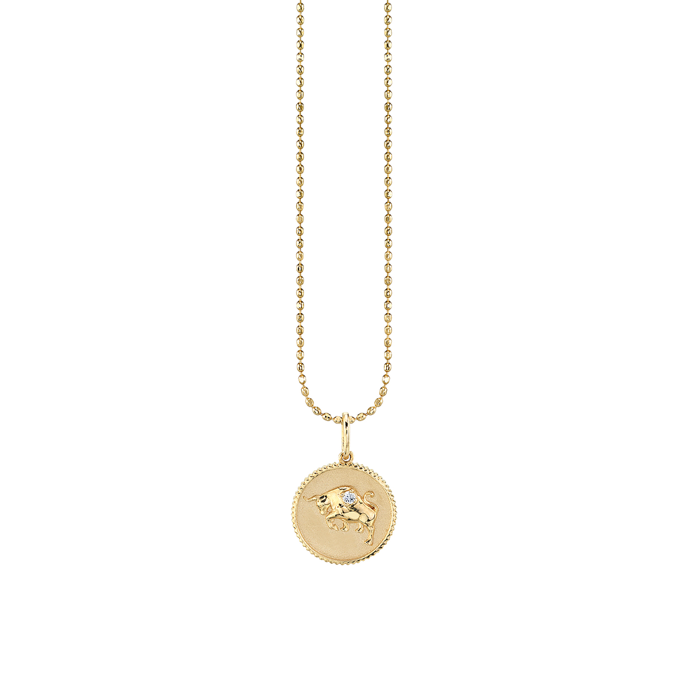 Medaillon aus Gold und Diamanten mit Sternzeichen Stier