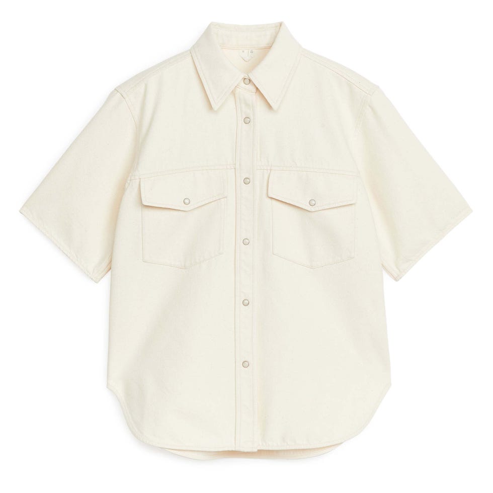 white denim shirt