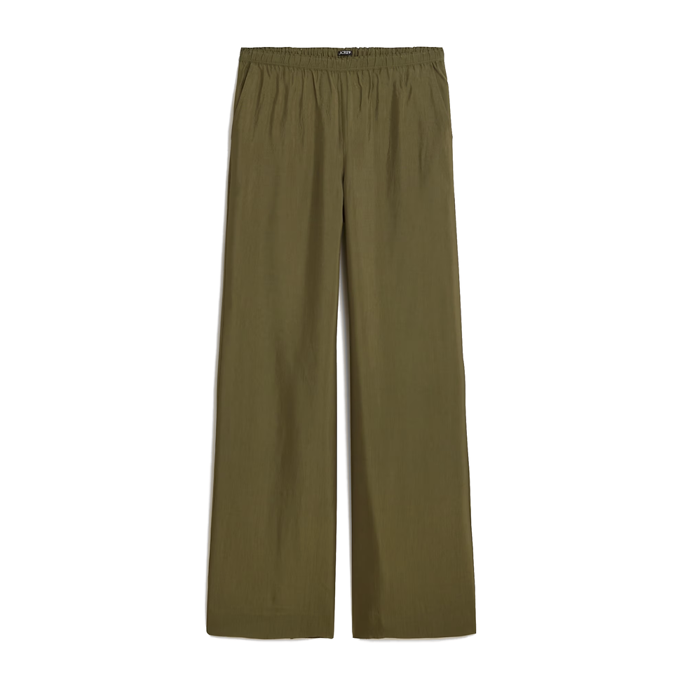 Stratus Hose aus strukturiertem Satin, Frosty Olive