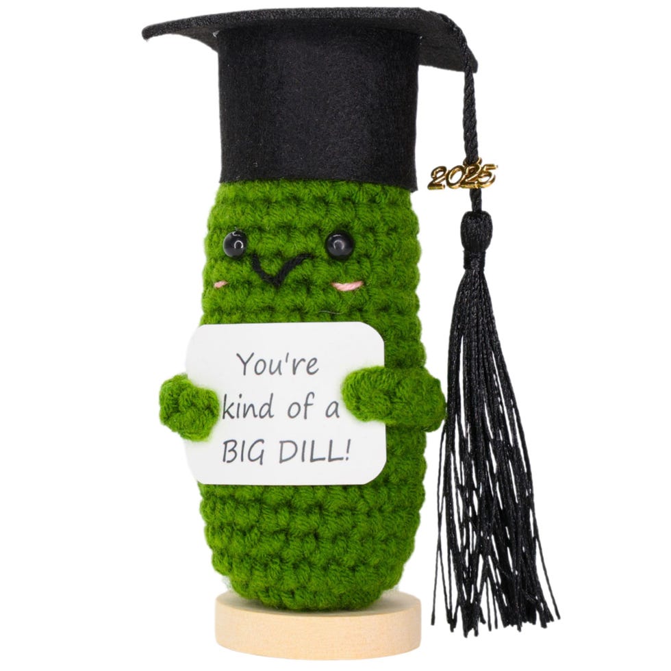 Crocheted Graduation Pickle
