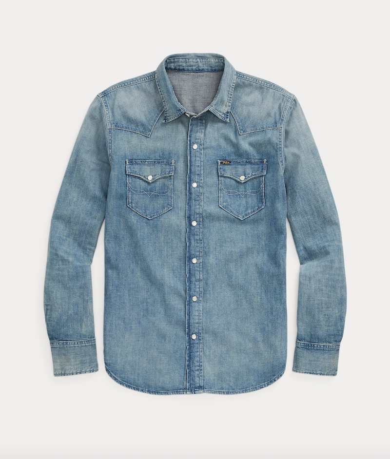 Slub Denim Western Shirt