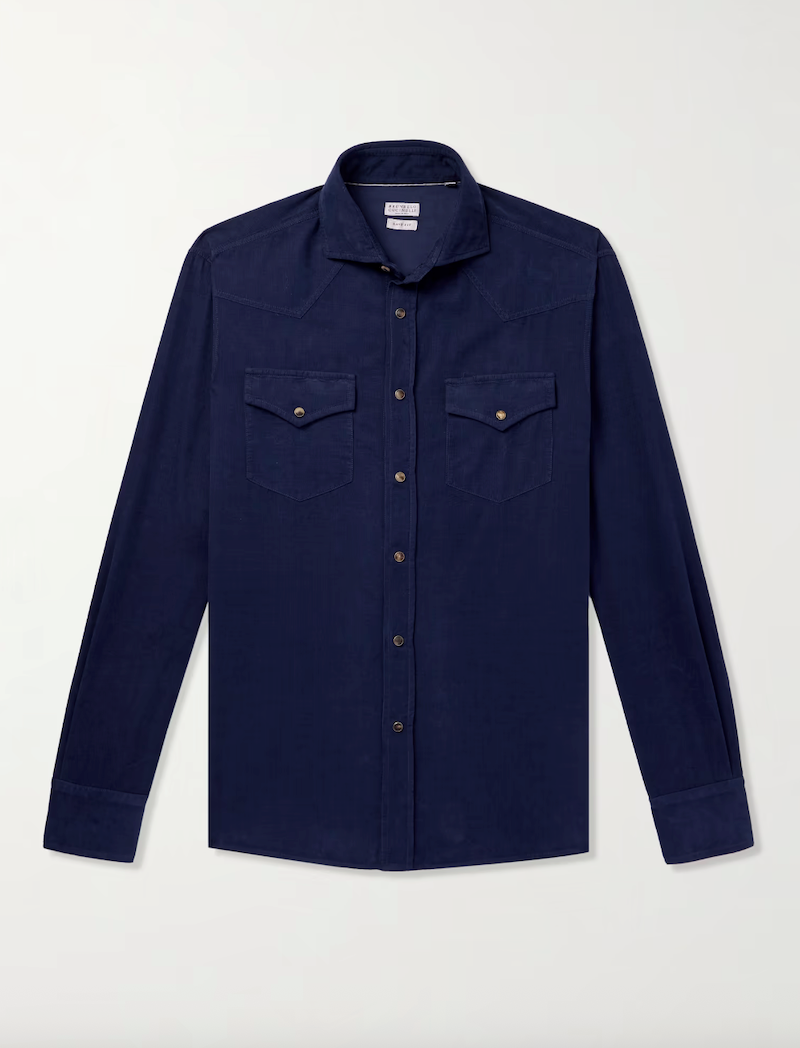 Cutaway-Collar Western Shirt