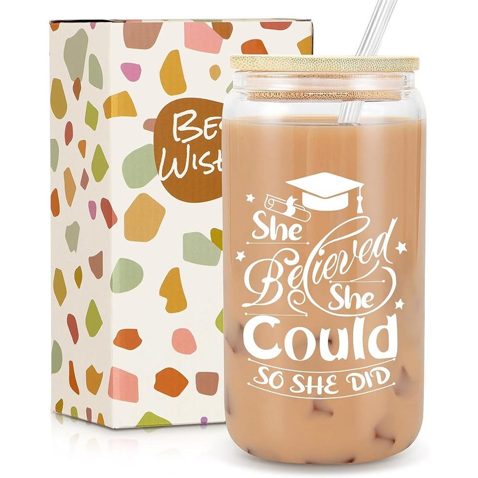 Glass Can With Drinking Straw 
