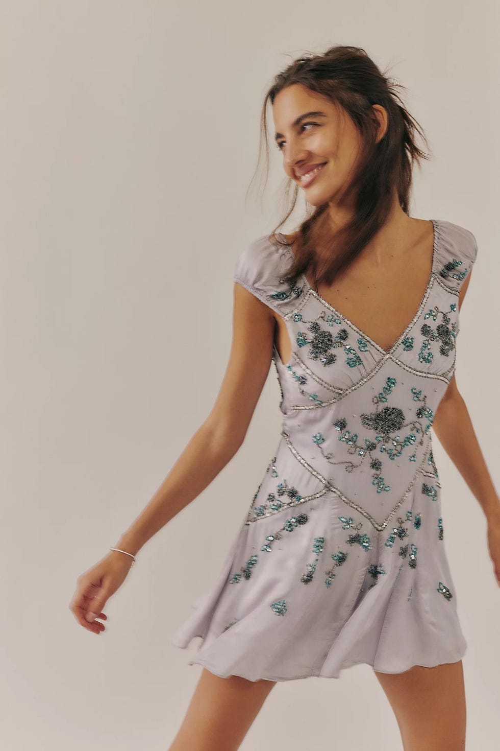 Embroidered Mini Dress