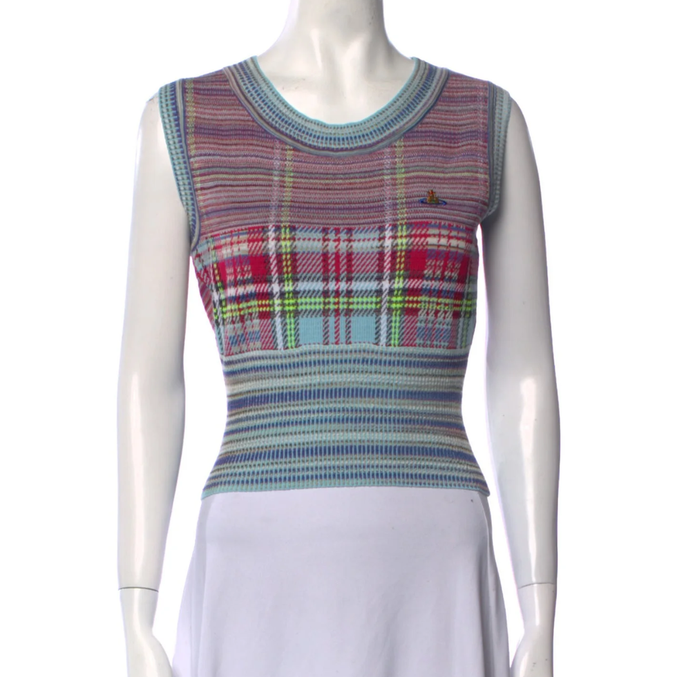 Gestreiftes Crop-Top mit U-Ausschnitt