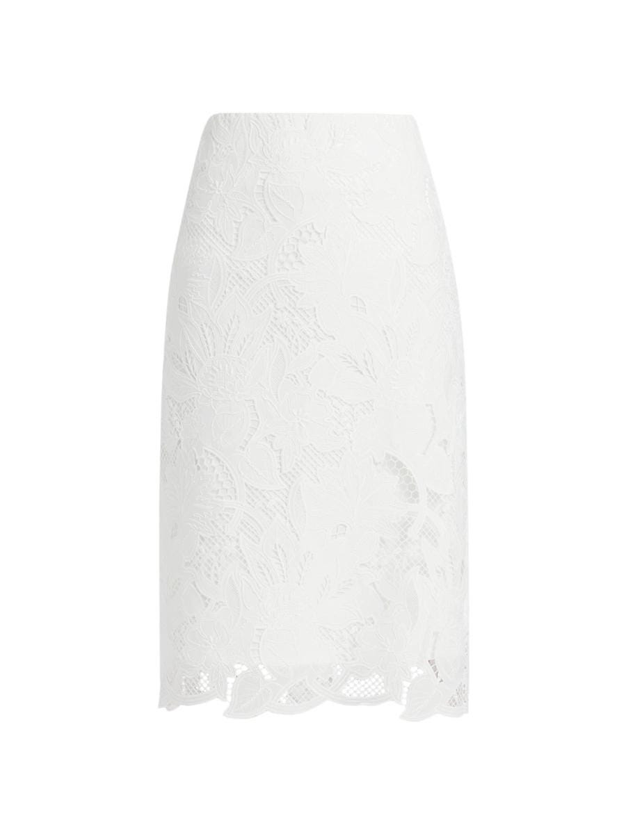 Women's Nala Lace Pencil Skirt in White