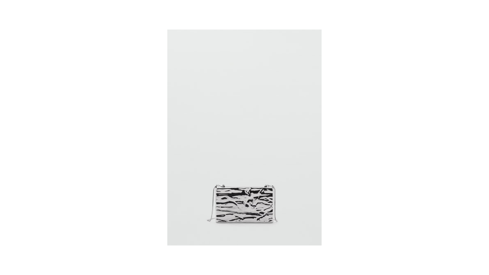 Silver clutch bag