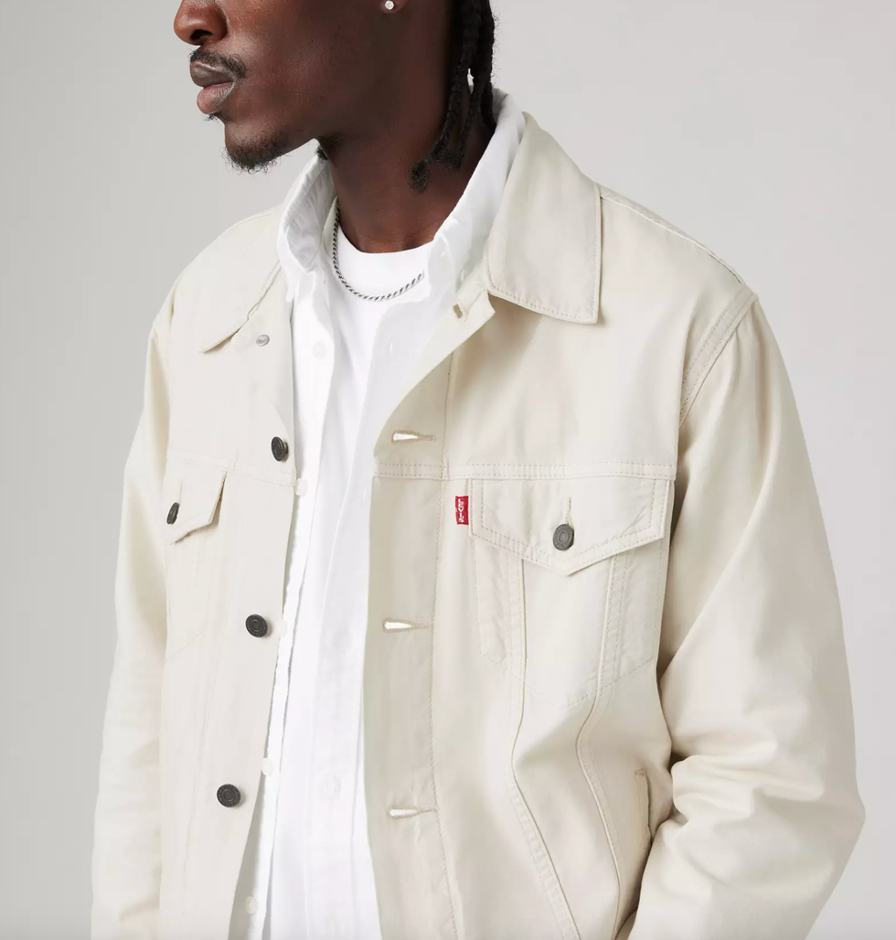 Levi's – Trucker-Jacke aus Leinen und Denim in entspannter Passform