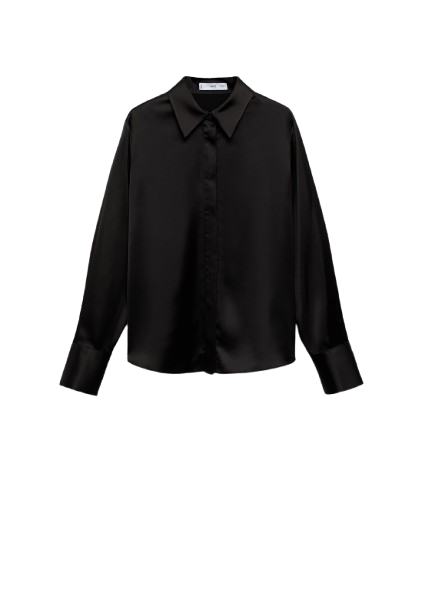 Satin Shirt With Hidden Buttons