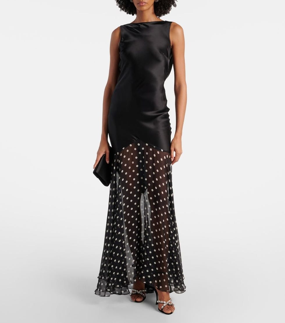 Draped Polka Dot Gown