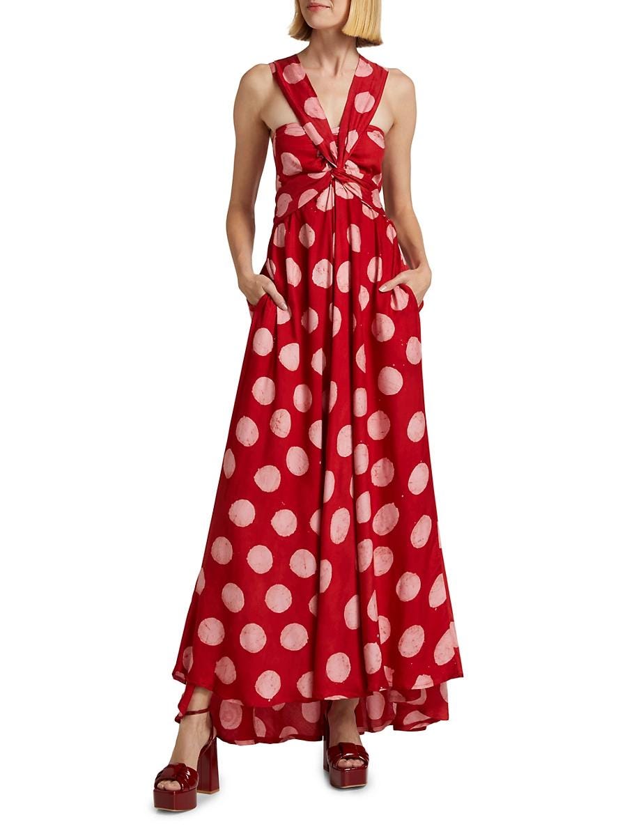 Anike Polka Dot Maxi Dress 