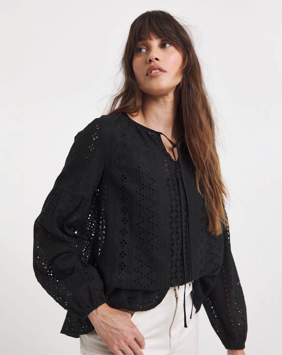 Broderie Long Sleeve Blouse