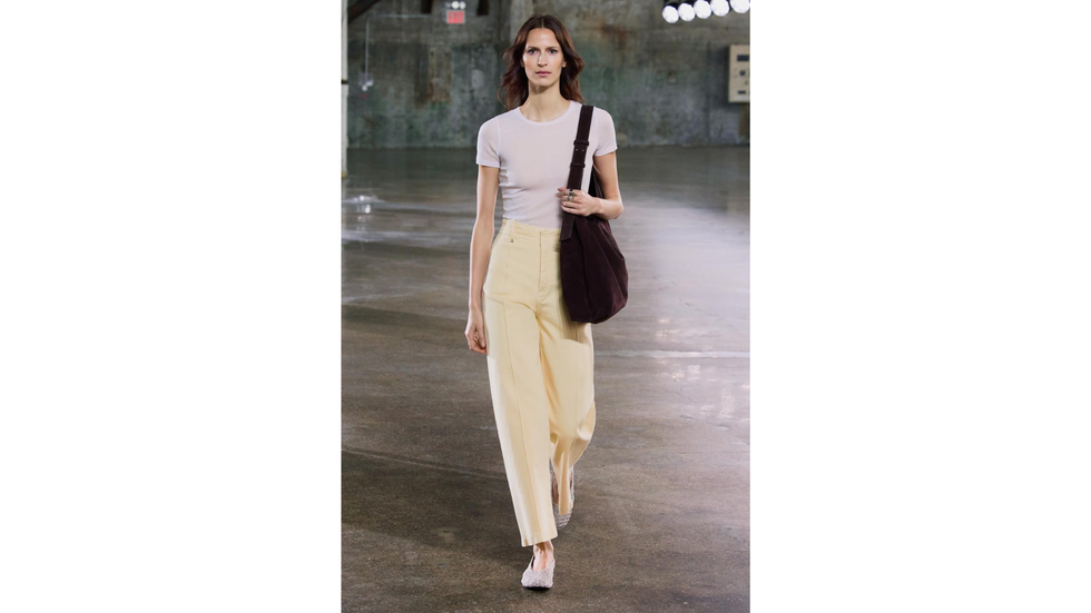 Jeans Zara Pastel Yellow Wide Leg 