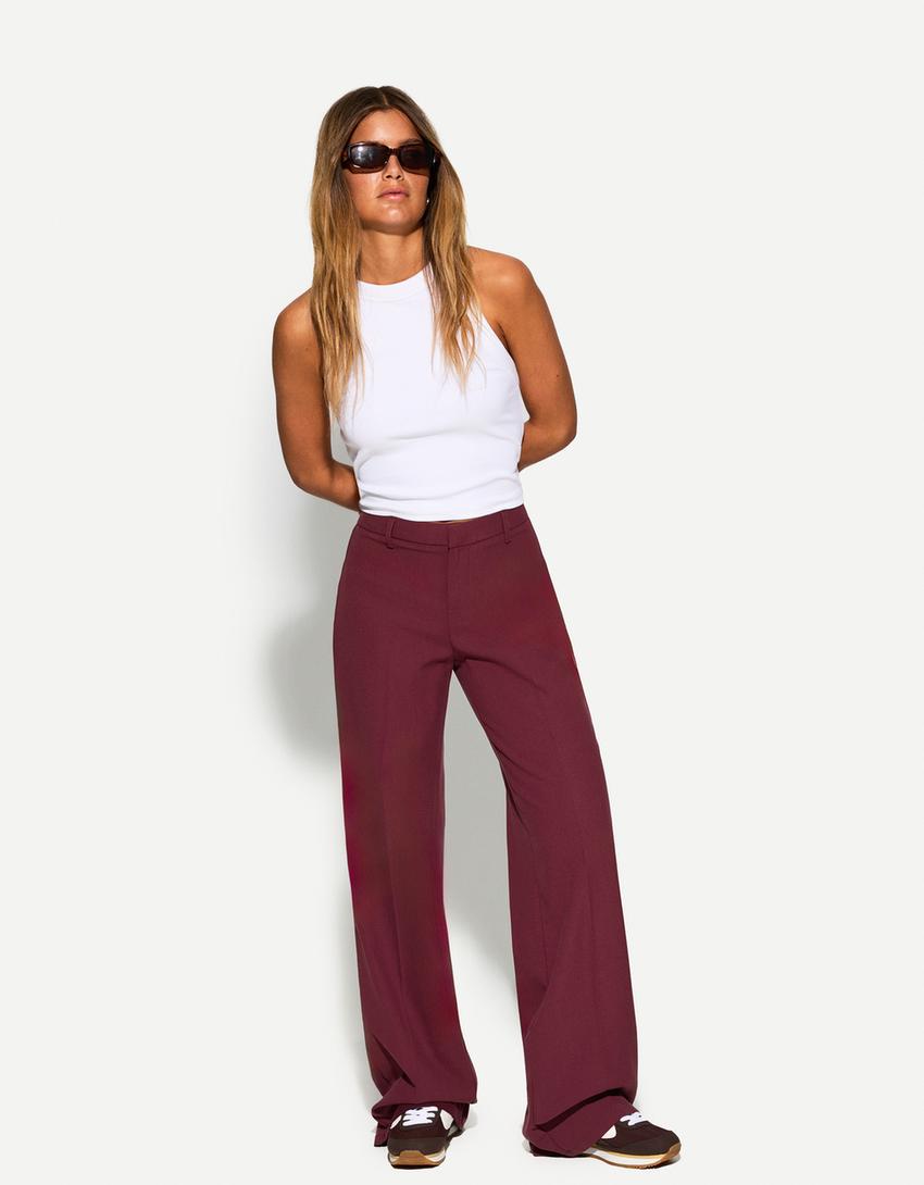 Bershka aubergine pants 