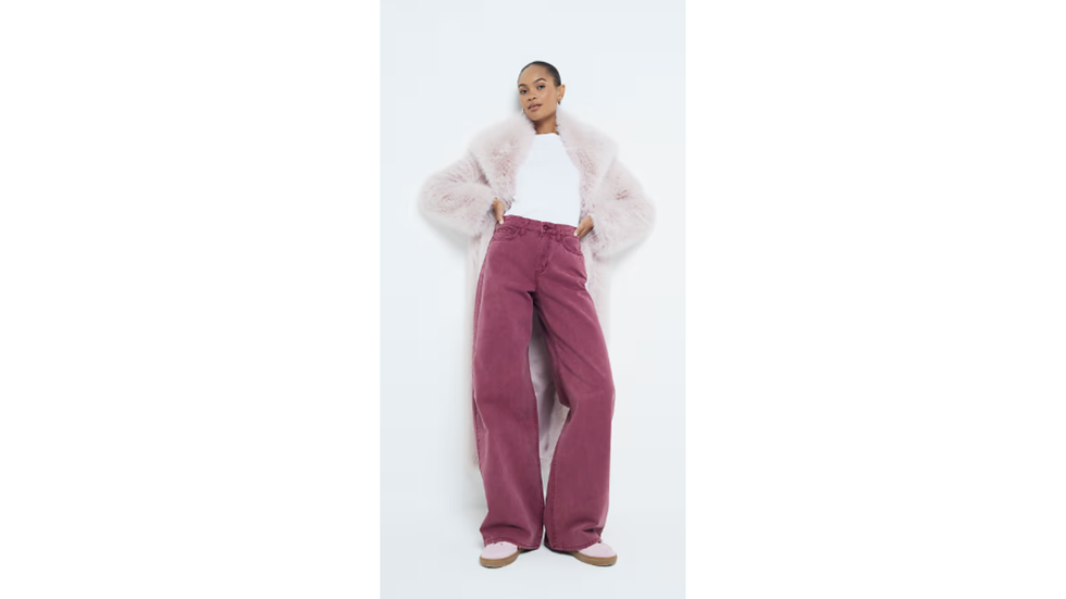 Aubergine -colored trousers in denim River Island 