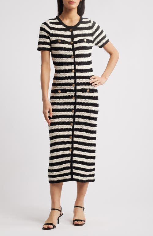 Vestido suéter midi listrado