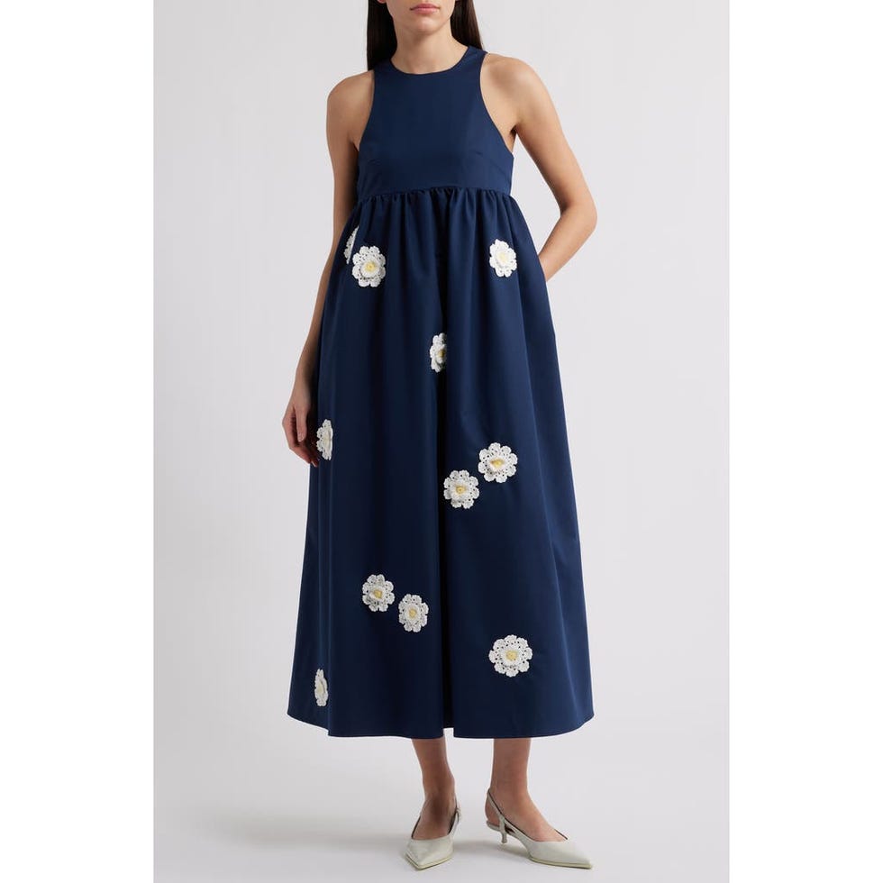 Vestido longo sem mangas River Flower