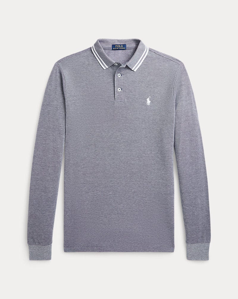 Custom Slim Fit Stretch Mesh Polo Shirt
