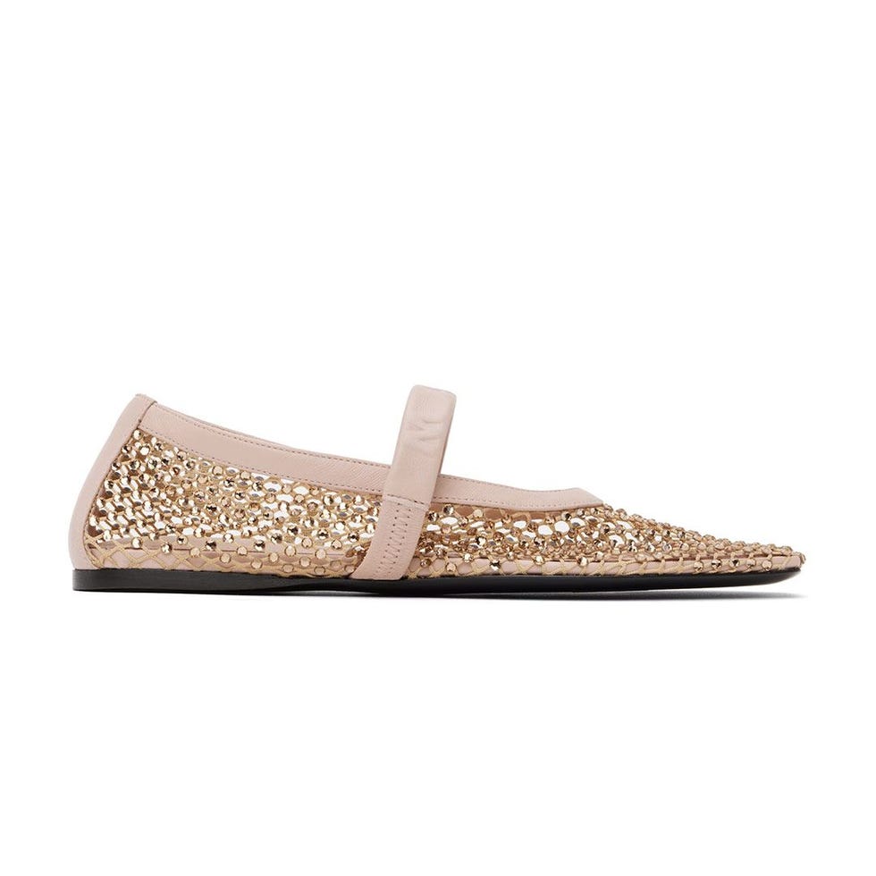Mesh Mary Jane Ballerina Flats