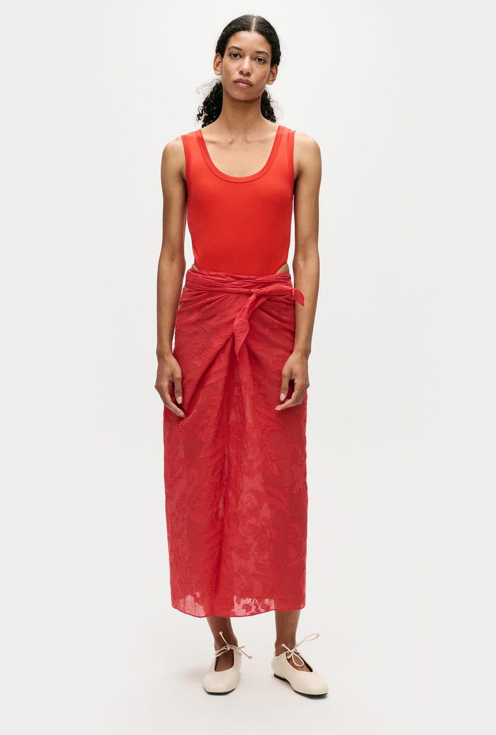 Clip Silk Wrap Skirt 