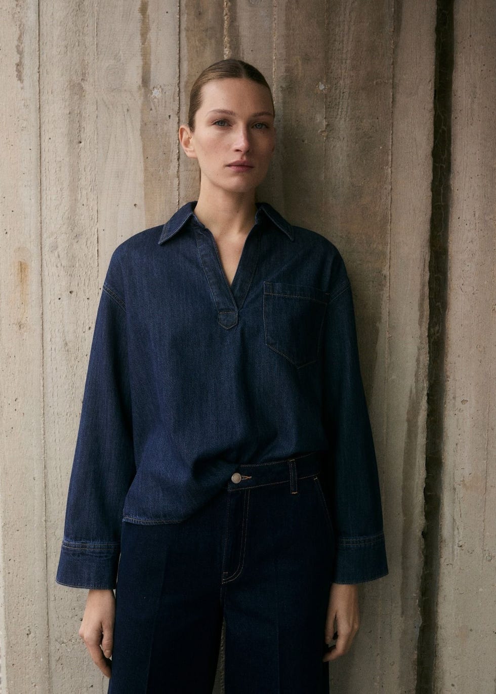 Camisa Popover Sylvie Denim