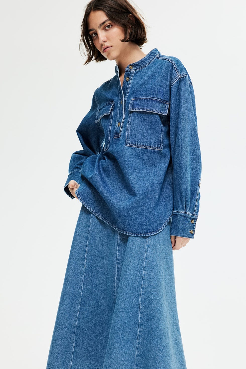 Camisa jeans folgada