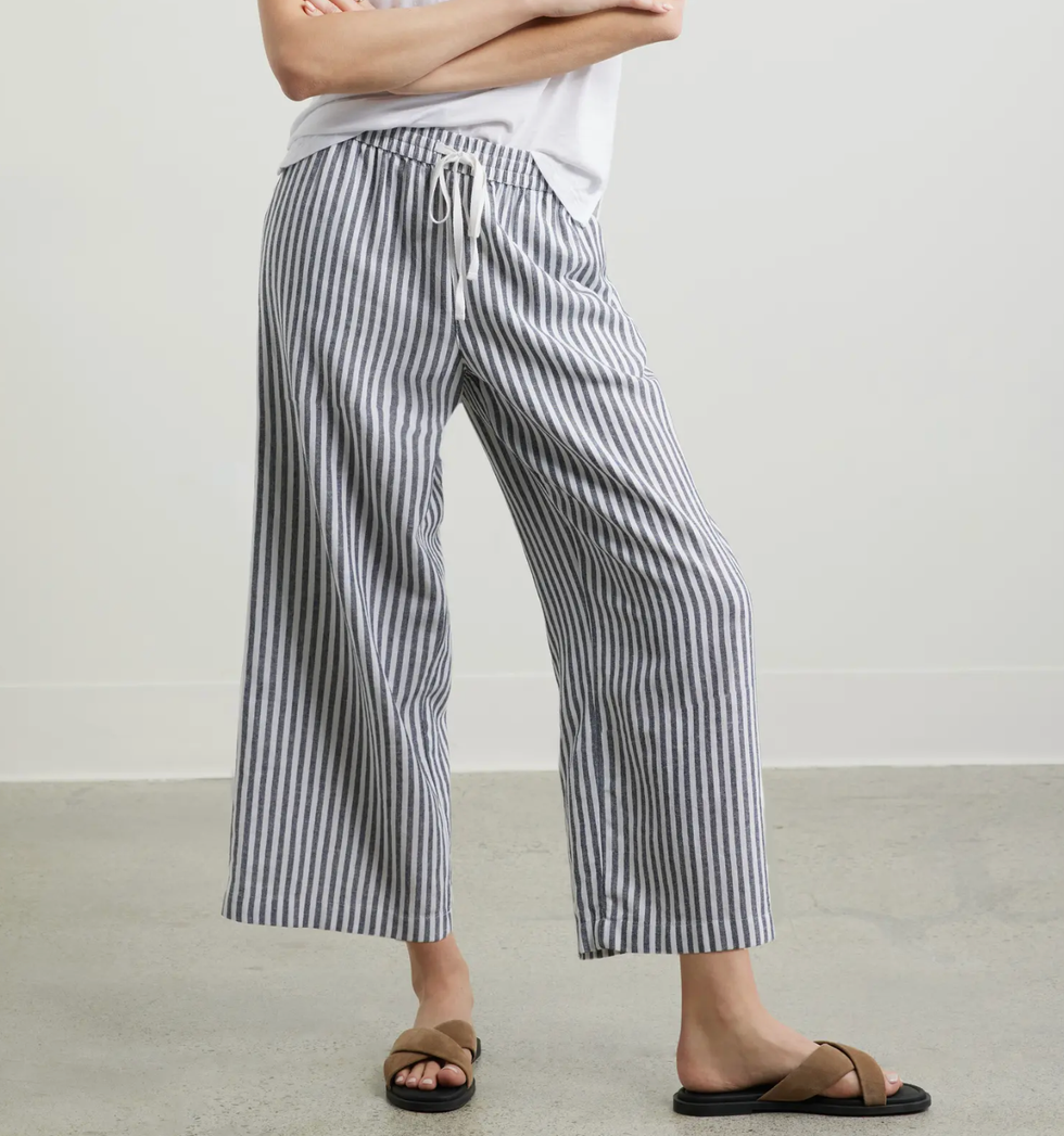 Wide Leg Linen Blend Pants