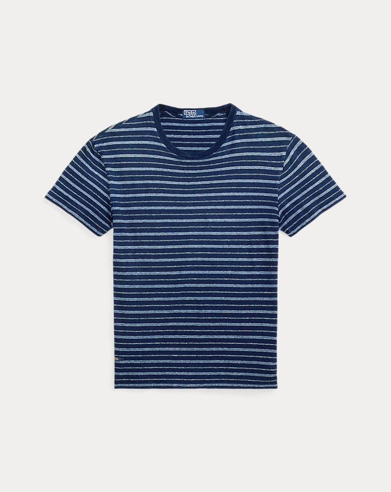 Classic Fit Striped Cotton-Linen T-Shirt
