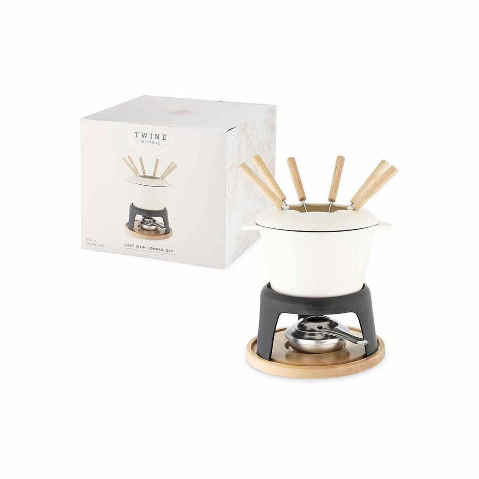 Farmhouse Kitchen Enamel Cast Iron Fondue Set