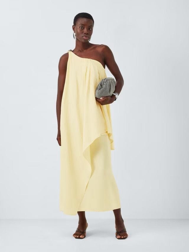 Editions One Shoulder Clasp Midi Dress
