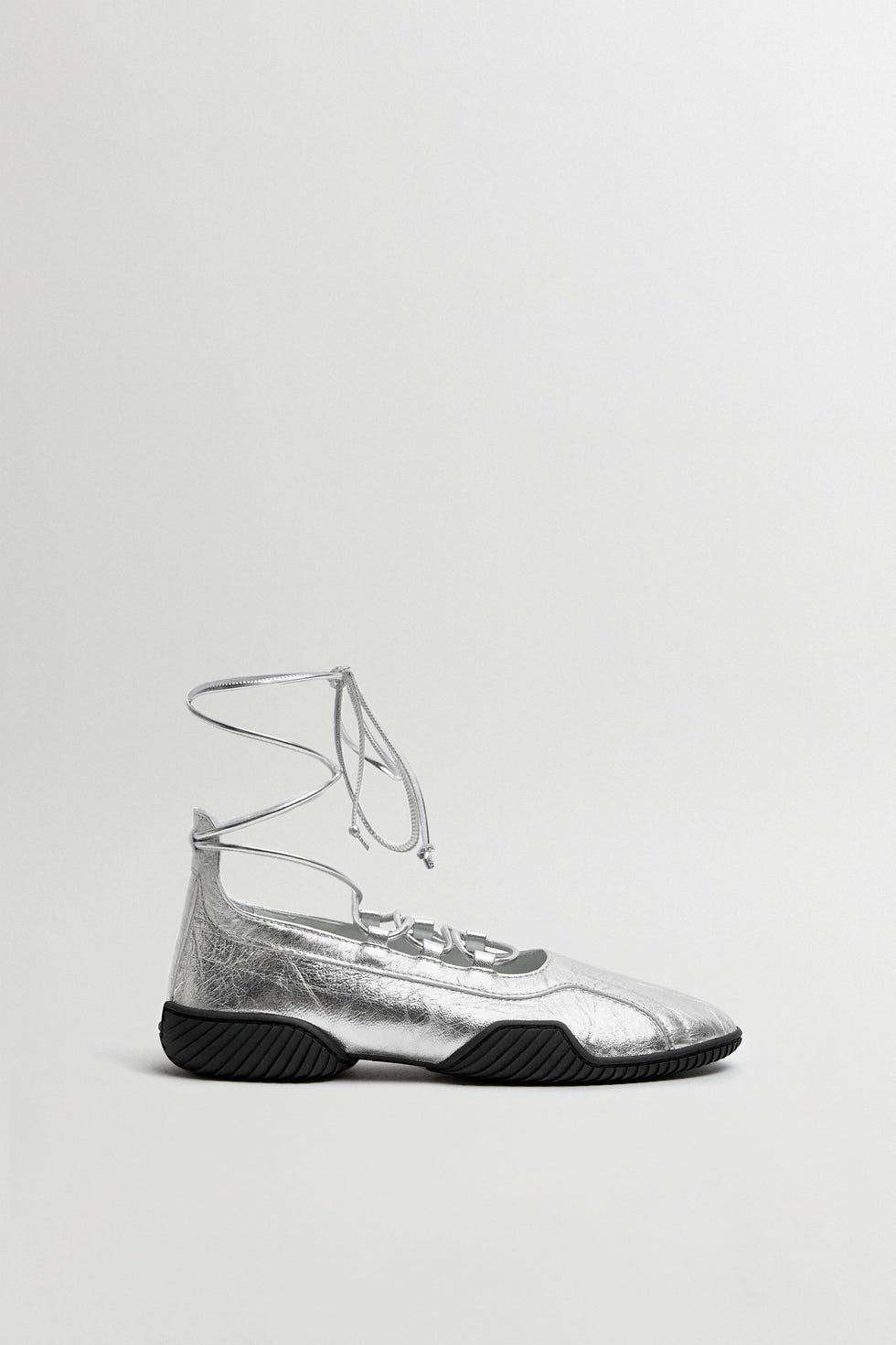 Silver Lace Ballerinas