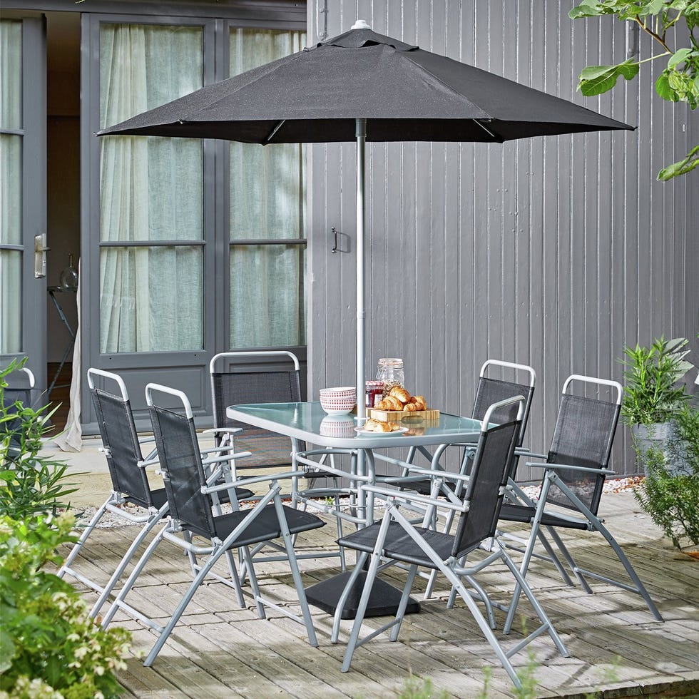 Pacific 6 Seater Metal Patio Set