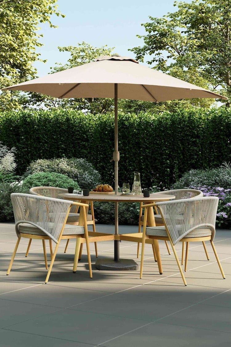 Grey Almada Rope Weave 4 Seater Dining Set