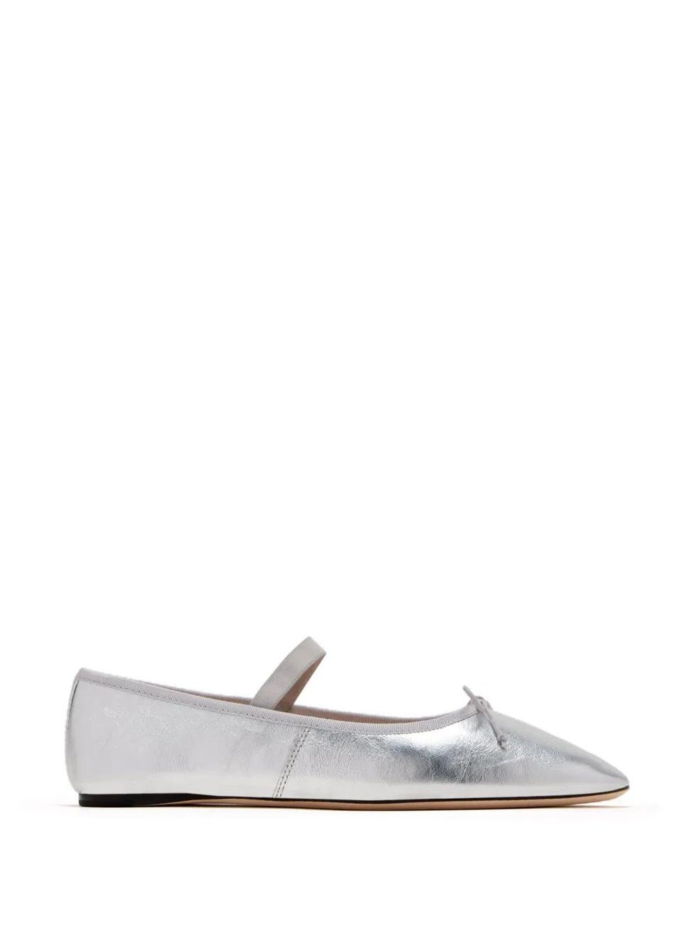 Silver Ballet Flats