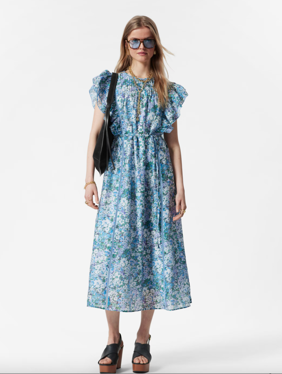 Frilled and pin tucked 1940s-inspired dress
