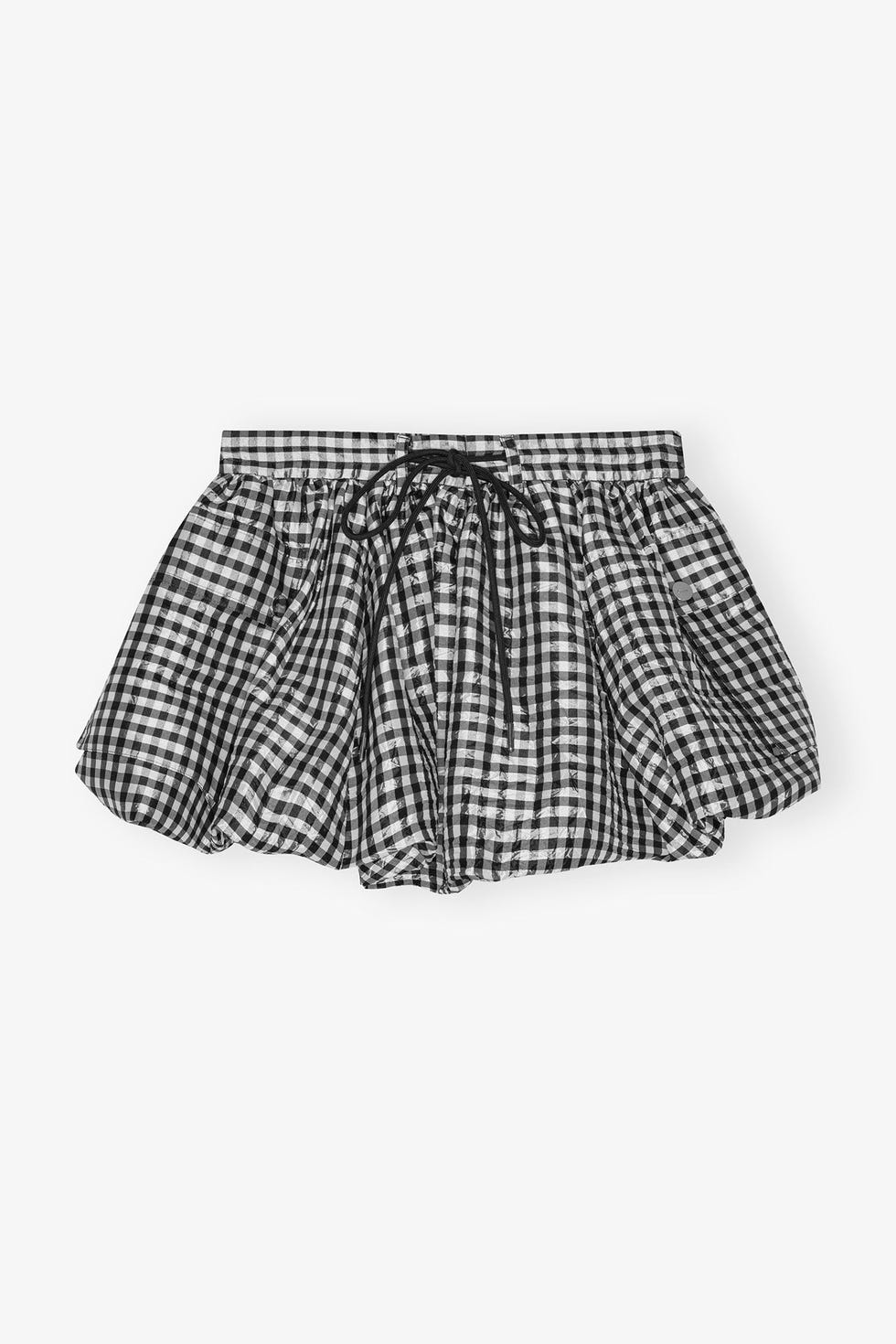 Crinklede Check Mini bladder skirt