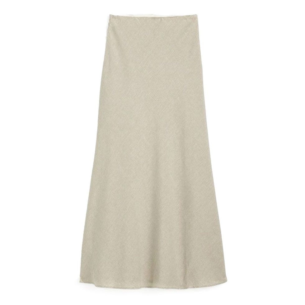 Linen Maxi Slip Skirt