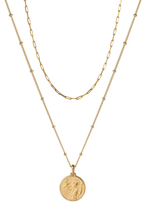 Mini Athena Pendant Layered Necklace in Gold