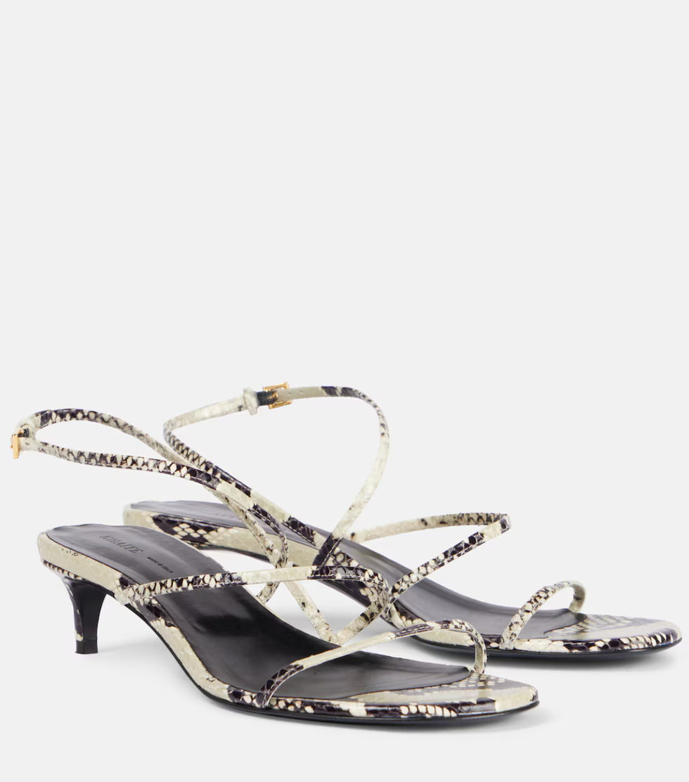 Bucle 35 sandalias de cuero con efecto serpiente